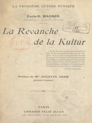 cover image of La revanche de la "Kultur"
